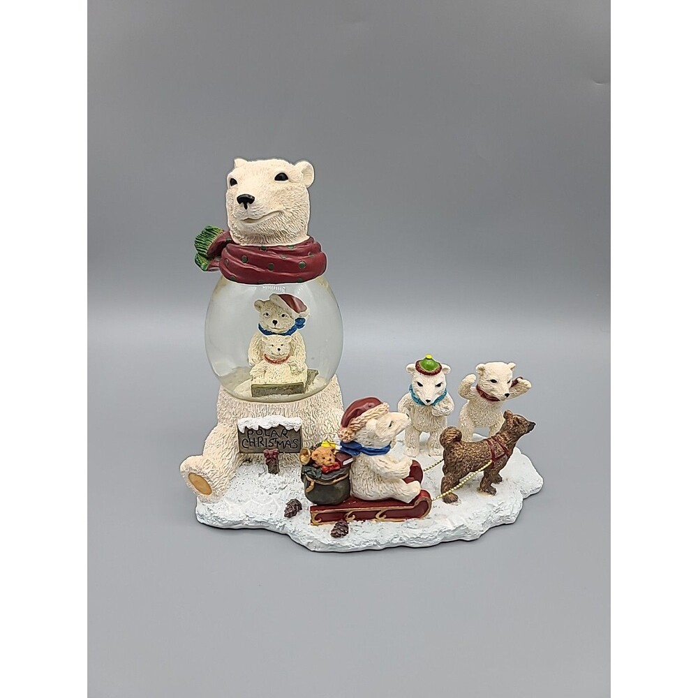 Polar Bear Christmas Holiday Snow Globe